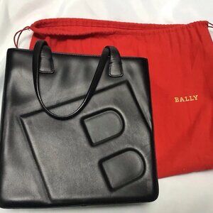 Authentic Bally Shoulder Bag Double Strap Logo 3 Sections With Dust Bag